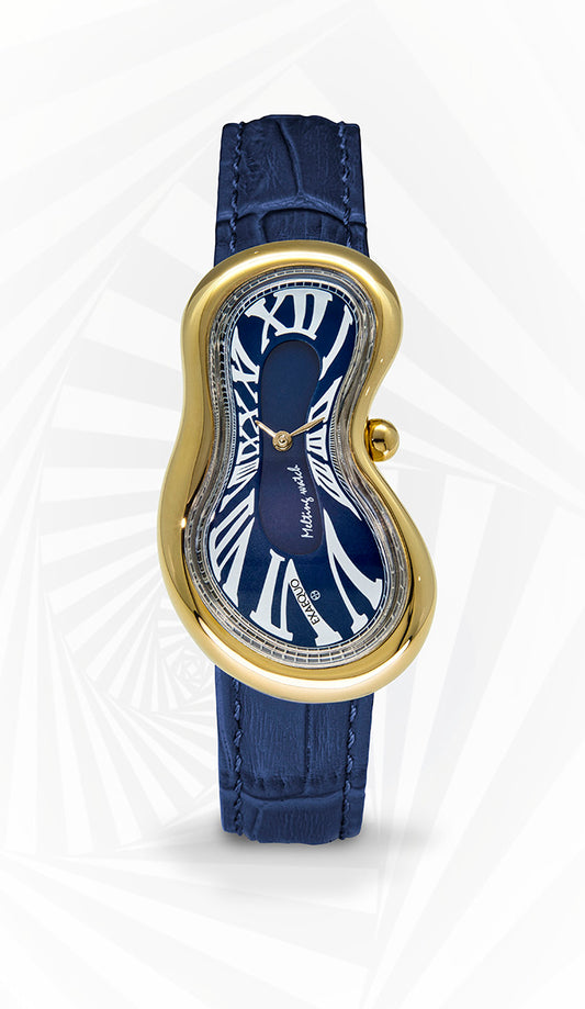 Melting Watch Gold Blue